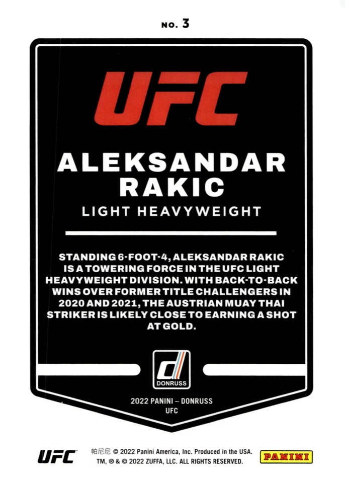 Aleksandar Rakic - 2022 Panini Donruss Green Card #3 - Image 2 of 2