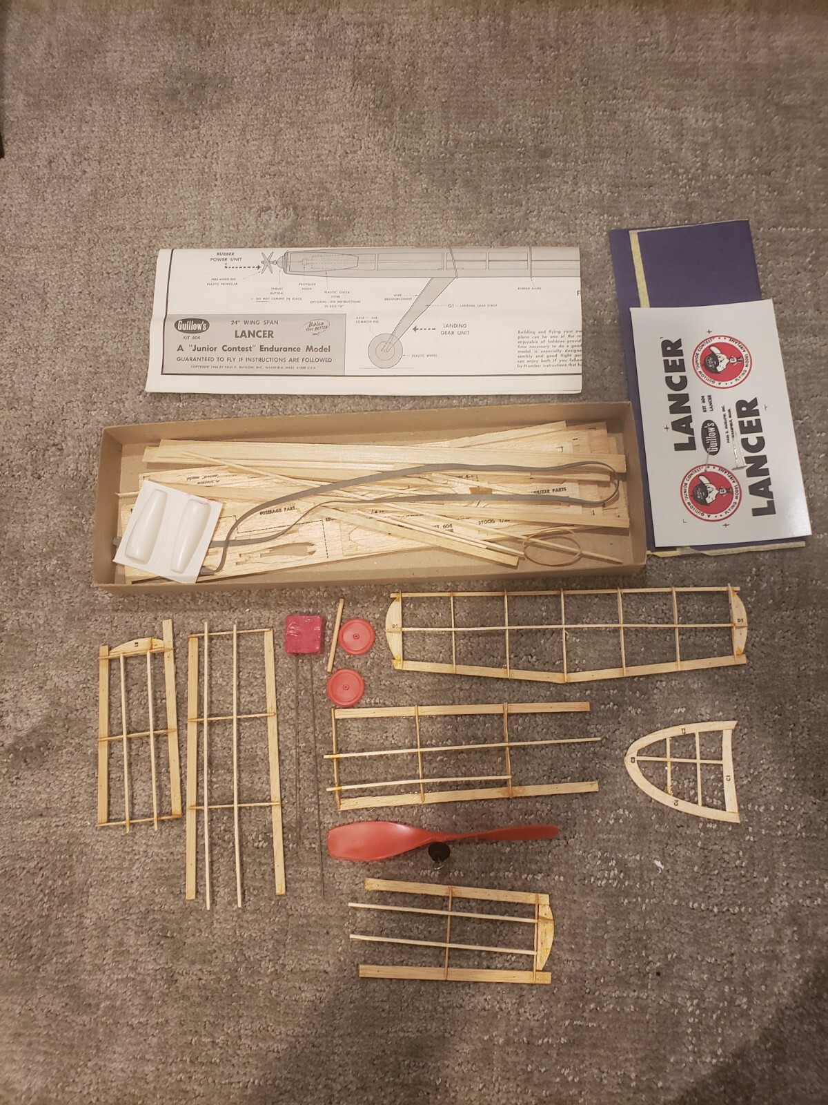 Guillows Lancer Rubber Band Plane Kit, Jr. Contest Model 604, See