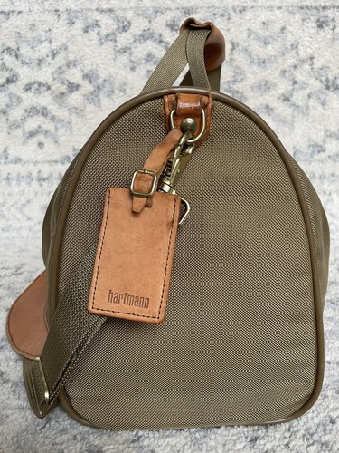 Hartmann Tweed Leather Suitcase Luggage Travel Bag 24x18x8.5 With Duffle Bag - Picture 17 of 23