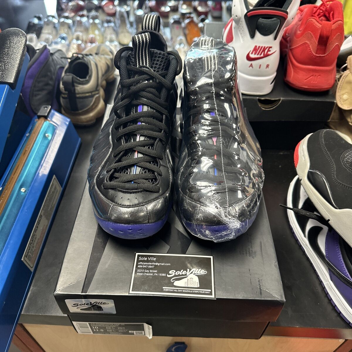 Size 10 - NIKE AIR FOAMPOSITE ONE QS BLACK / ROYAL-ORANGE | eBay Size 10 - NIKE AIR FOAMPOSITE ONE QS BLACK / ROYAL-ORANGE | eBay