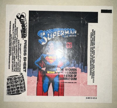 1978 Topps Superman The Movie EMPTY Wax Pack Wrapper 2 Wrappers.