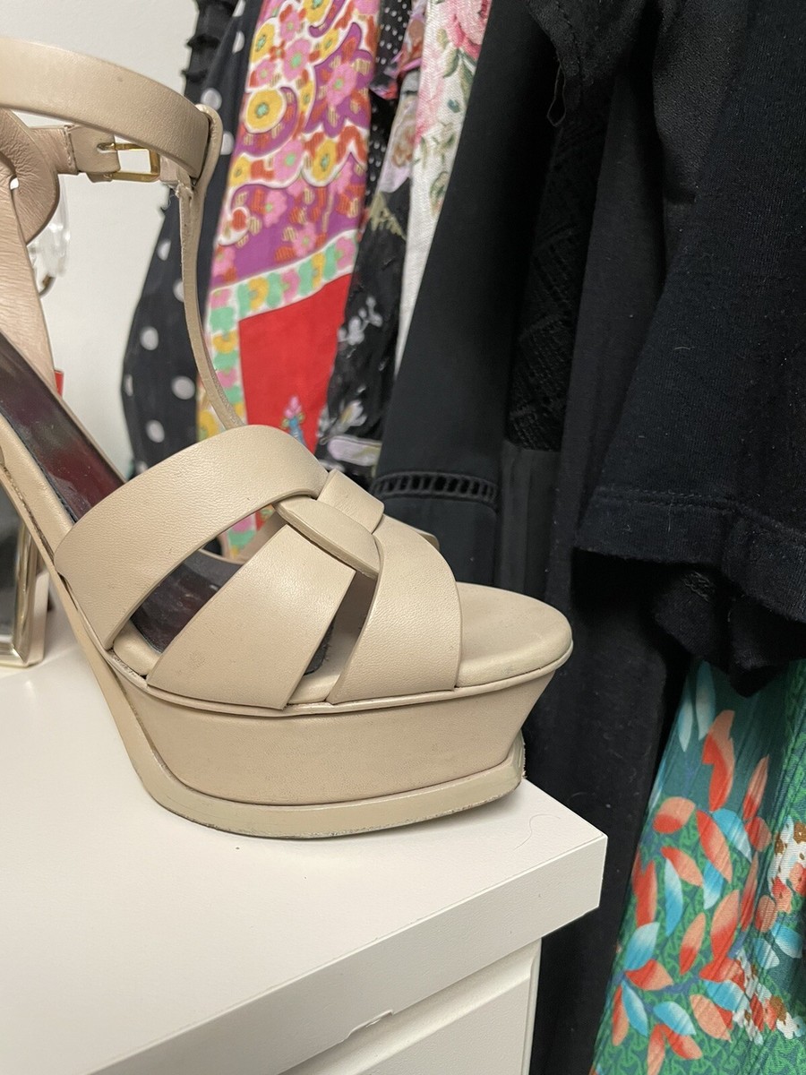 ysl beige sandals