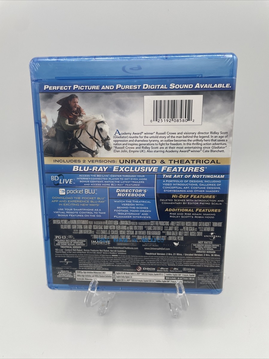 Robin Hood (Three-Disc Unrated Directors Blu-ray New Sealed