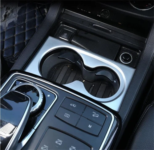 Silver ABS Central Control Cup Holder Panel Cover For Benz GL GLE GLS ML 2013-19 - Bild 7 von 12