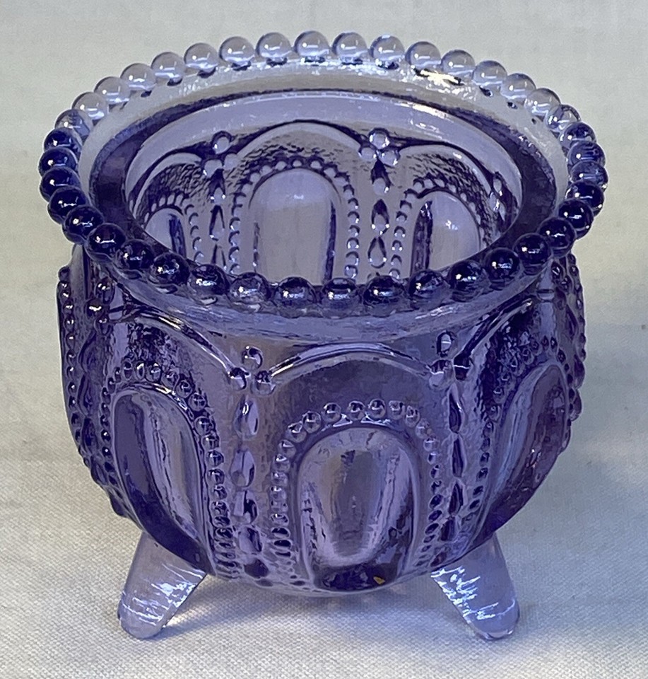 Degenhart Art Glass Gypsy Pot 3 Footed Toothpick Holder Purple eBay