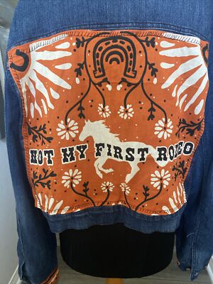 Custom l.e.i. Denim Jean Jacket  Not My First Rodeo  Sz Xxl 2xl