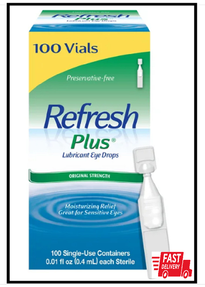 Refresh plus Lubricant Eye Drops, 100 Single Use Containers 