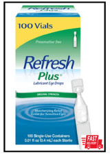 Refresh plus Lubricant Eye Drops, 100 Single Use Containers Preservative Free...