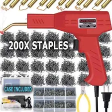 Plastic Welder Kit Soldering Hot Stapler Bumper Repair Welding Gun 200 Staples