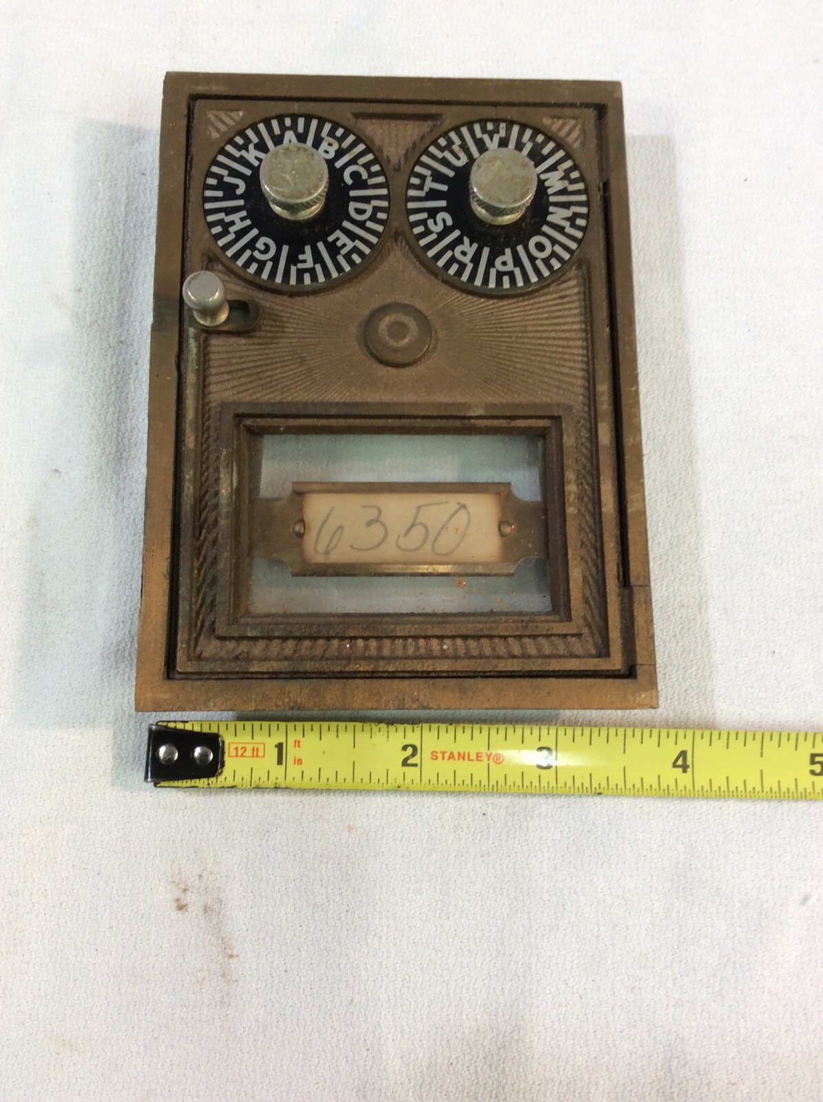 Antique Corbin Brass Post Office Box Double Combination Front eBay