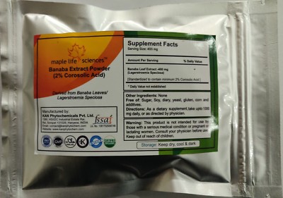 Banaba Leaf Extract Powder   Lagerstroemia speciosa Extract  2% Corosolic Acid