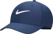 Nike Club Cap Structured Swoosh Golf Hat Size M/L Midnight Navy FB5625 410