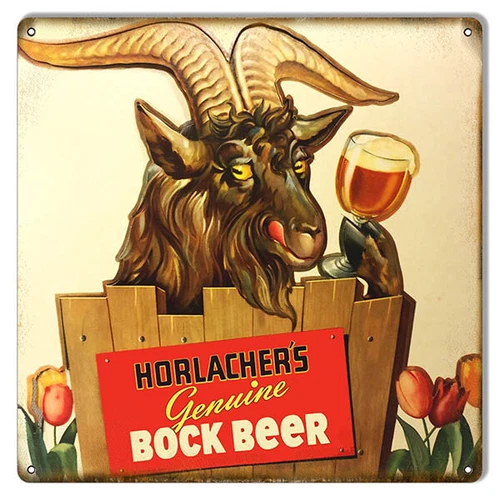 Vintage Style Metal Sign Horlachers Genuine Bock Beer Bar And Restaurant 12x12
