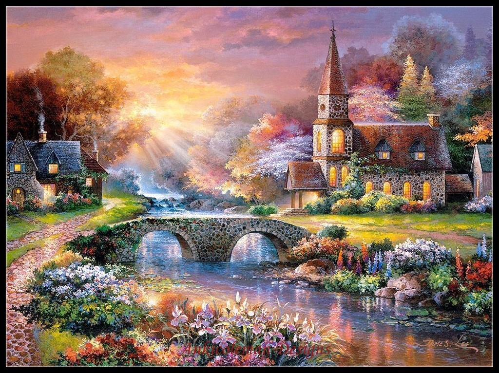 Peaceful Reflections - Counted Cross Stitch Patterns - Color & BW Symbols