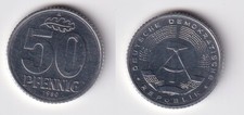 50 fenigów aluminiowa moneta NRD 1980 połysk stemplowy (167016)