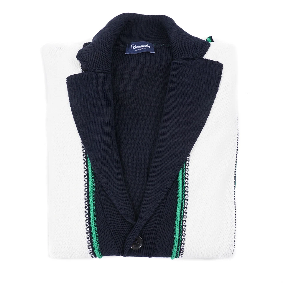 Cárdigan suéter-blazer de algodón tejido Drumohr L (UE 50) NUEVO CON ETIQUETAS Foto 2 de 4