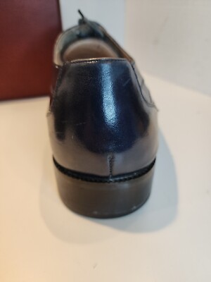 MENS SZ 14 M STACY ADAMS DRESS SHOE FAUX ALIGATOR PRINT BLUE  display picture 3