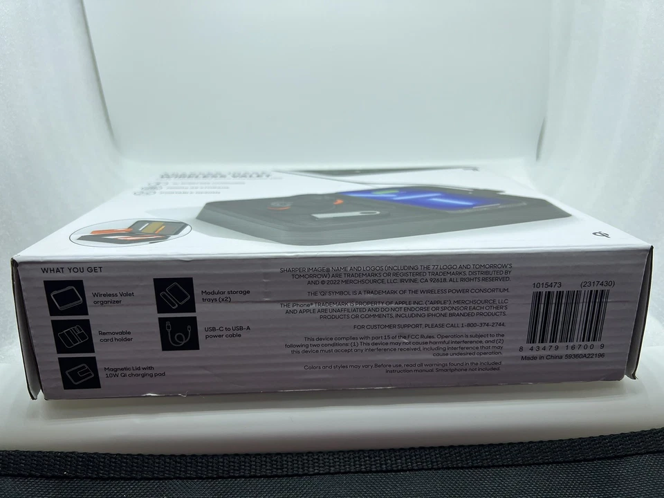 Organizador de escritorio valet inalámbrico Sharper Image con almohadilla de carga Qi inalámbrico viaje Foto 3 de 4