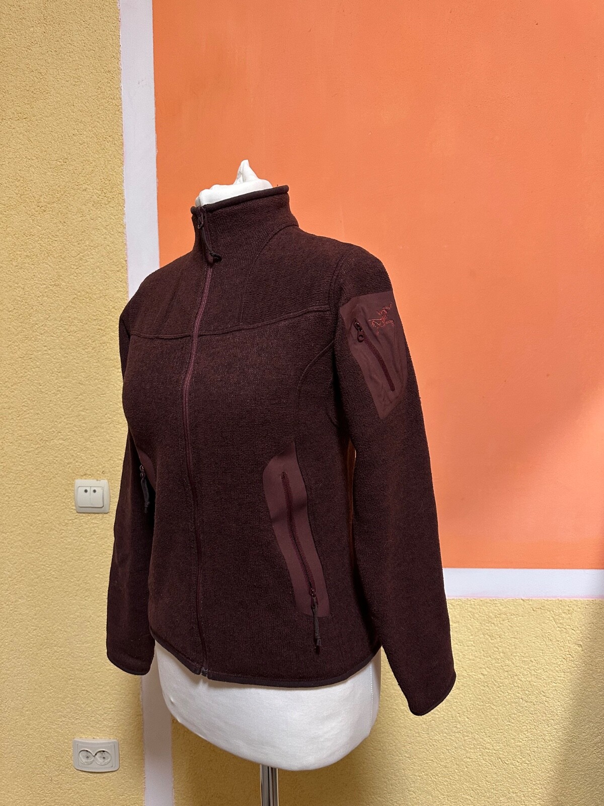 ARC'TERYX Giacca sherpa Arcteryx Polartec full zip pile bordeaux escursionismo donna piccola