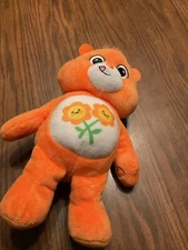 Unlock The Magic Care Bears FRIEND BEAR 9" Plush Orange Toy with Flowers