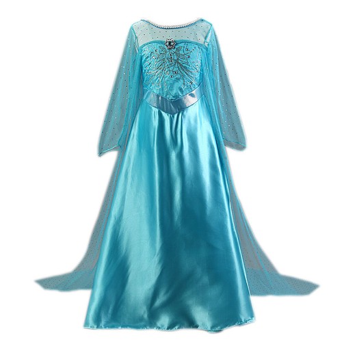 Costume Disney Frozen Girl's Elsa Anna Princess Snow Queen Cosplay Girls Dresses - Picture 6 of 11
