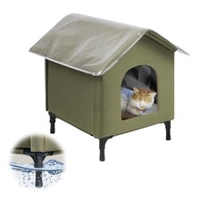 Outdoor Cat House Waterproof,Cat Shelter Weatherproof Elevated Cat House with...