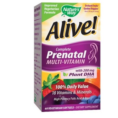 Alive! Premium Prenatal Multivitamin 60 Softgels
