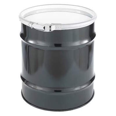 Open Head Transport Drum, Steel, 20 Gal, Unlined, Black, Cq2006q