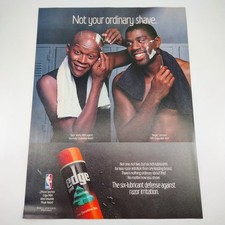 Edge 1987 Magic Johnson Slick Watts NBA Shave Gel Vintage Magazine Ad Print