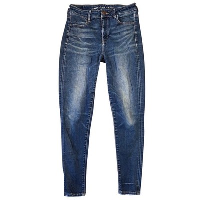 American Eagle Womens Hi-Rise Jegging Medium Wash Super Stretch Jeans Size 8 Reg