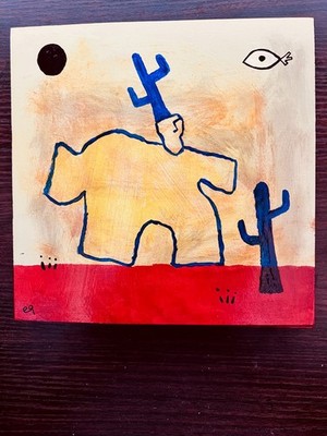 e9Art 8x8 'a special affinity with the cacti' outsider art brut primitive naive