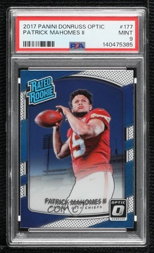 2017 Donruss Optic Rated Rookie Patrick Mahomes II #177 PSA 9 MINT Rookie RC