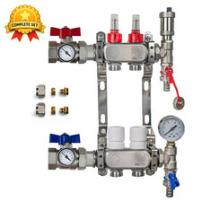 2 Port Underfloor Heating Manifold | UFH Manifold | 16mm Eurocone, Ball Valves