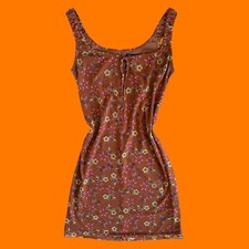 00's vintage brown floral boho y2k dress Size 2 American Eagle Outfitters