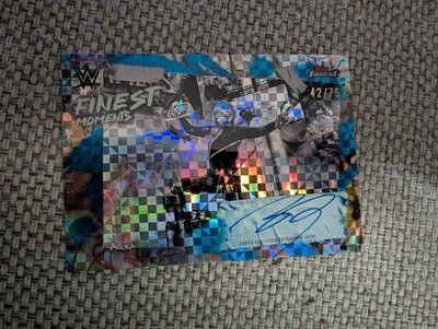 2025 Topps Finest WWE Asuka Auto Finest Moments Blue Checkerboard #/75 #FMS-AKA