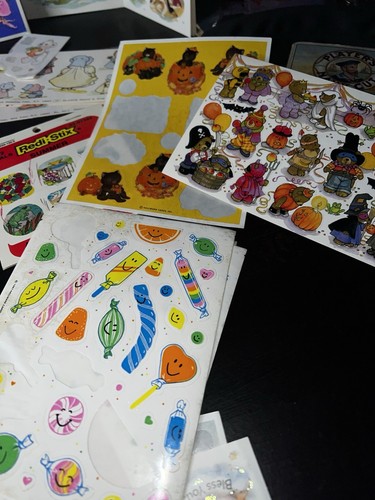Vintage 1980s Stickers Puffy Character Precious Moments Halloween Hallmark 70s - Picture 17 of 22