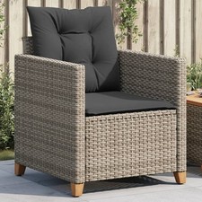 Garden Chair Grey PE rattan Standard Removable Covers