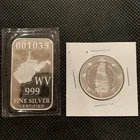 TWO 1/2 OZ. SILVER PCS - WV BAR - OLD SHIP - NICE LOT!