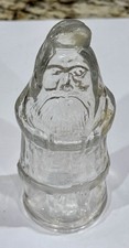 Vintage Figural Standing Santa Claus Glass Candy Container 5 1/2” high