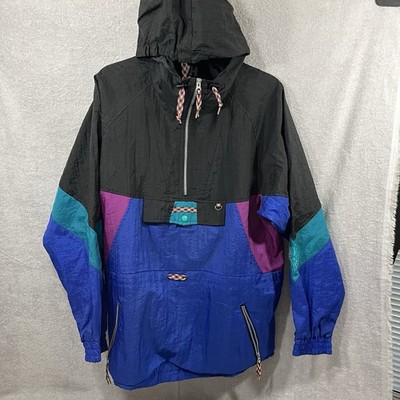 Vintage Helly Hansen Jacket Half Zip Pullover Colorblock Ski 90s Men's Large