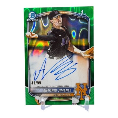 2025 Bowman Draft 1st Antonio Jimenez Green Lava Auto /99 New York Mets
