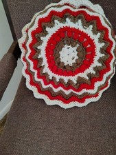 Vintage 1970s Crochet Round Pillows - Lot of 4 Starburst Mandala Boho MCM Retro