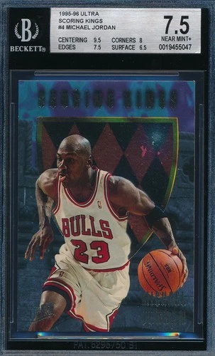 MICHAEL JORDAN 1995-96 FLEER ULTRA SCORING KINGS BGS 7.5 CARD #4! WITH 9.5 SUB!