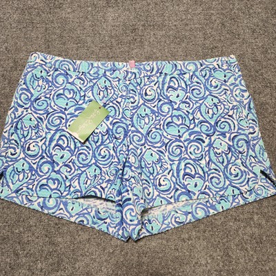 Lilly Pulitzer Adie Shorts Womens 12 Resort White Chasing Tail Inseam 4'' SideZip