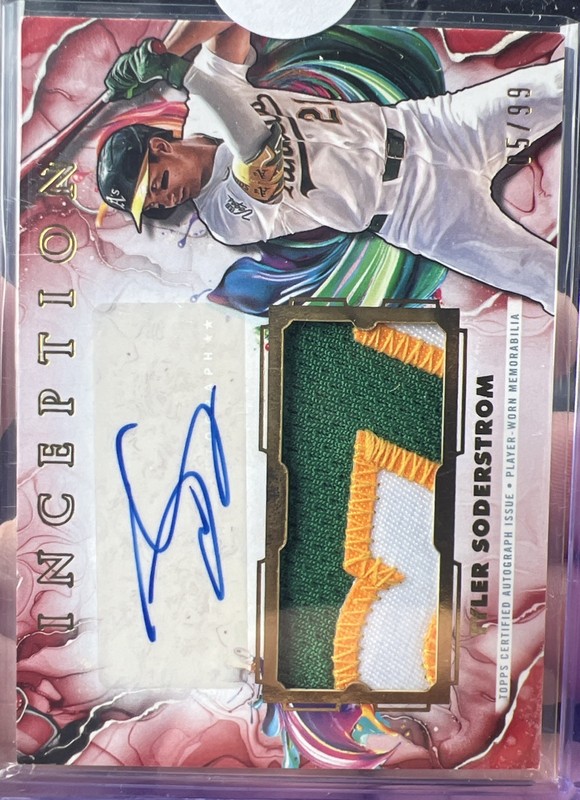 2025 Topps Inception Tyler Soderstrom /99 Patch Auto #IAPC-TS ~ Athletics