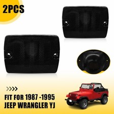 2pcs Smoke Lens Front Turn Signal Light Housings For Jeep 1987-1995 Wrangler Yj