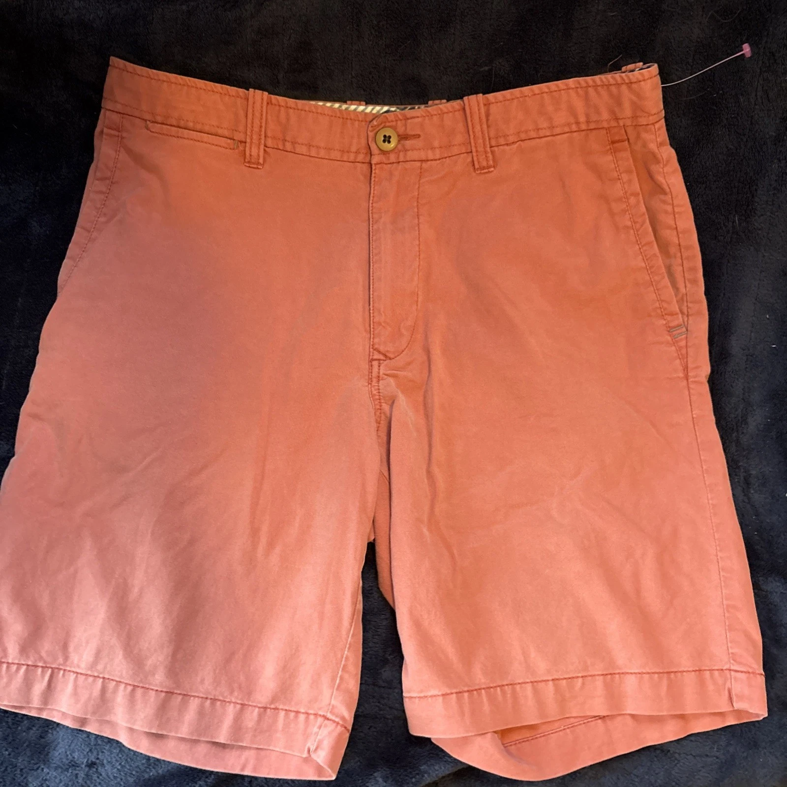 Tommy Bahama Shorts Mens 33 x 9" Salmon Pink Pleated Chino Casual Beach