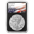 2025 $1 1-oz American Silver Eagle NGC MS69 ER Flag Label Retro Core