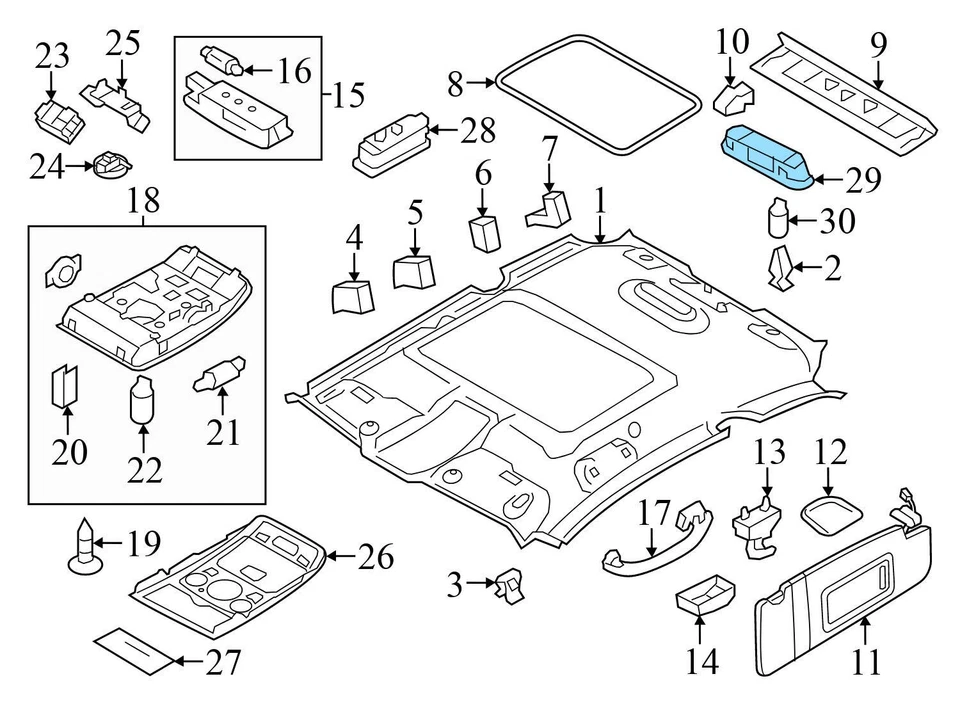 AUDI RS5 2013-2016 - cúpula trasera / luz de lectura 8T0947111B Foto 3 de 4