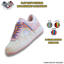 1 Pair Wavy Pattern Flat Shoelaces Available in 39 47 55 63 Inches Shoe laces